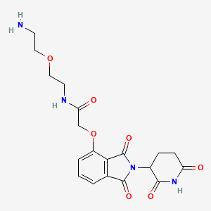 N-(2-(2-Aminoethoxy)ethyl)-2-((2-(2,6-dioxopiperidin-3-yl)-1,3-dioxoisoindolin-4-yl)oxy)acetamide chemical structure (CAS 2022182-59-6)