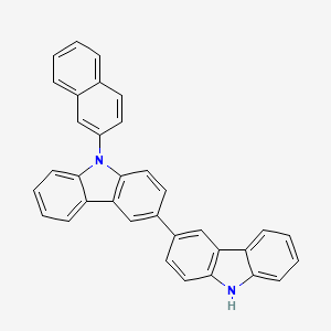 9-(Naphthalen-2-yl)-9H,9'H-3,3'-bicarbazole chemical structure (CAS 2022222-83-7)