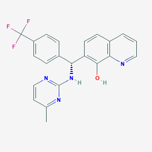 (R)-7-(((4-Methylpyrimidin-2-yl)amino)(4-(trifluoromethyl)phenyl)methyl)quinolin-8-ol chemical structure (CAS 2022949-46-6)