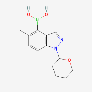 [5-Methyl-1-(oxan-2-yl)-1H-indazol-4-yl]boronic acid chemical structure (CAS 2022976-34-5)