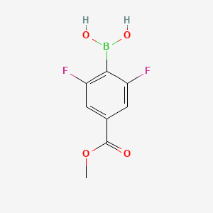 4-Methoxycarbonyl-2,6-difluorophenylboronic acid chemical structure (CAS 2022984-58-1)