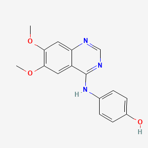 4-((6,7-Dimethoxyquinazolin-4-yl)amino)phenol chemical structure (CAS 202475-60-3)