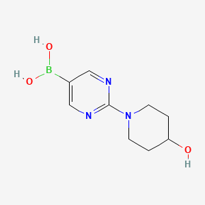 (2-(4-Hydroxypiperidin-1-yl)pyrimidin-5-yl)boronic acid chemical structure (CAS 2027494-67-1)