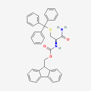 (9H-Fluoren-9-yl)methyl (R)-(1-amino-1-oxo-3-(tritylthio)propan-2-yl)carbamate chemical structure (CAS 202752-01-0)