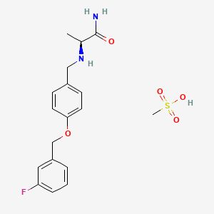 (S)-2-((4-((3-Fluorobenzyl)oxy)benzyl)amino)propanamide methanesulfonate chemical structure (CAS 202825-46-5)