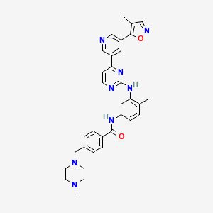 N-(4-Methyl-3-((4-(5-(4-methylisoxazol-5-yl)pyridin-3-yl)pyrimidin-2-yl)amino)phenyl)-4-((4-methylpiperazin-1-yl)methyl)benzamide chemical structure (CAS 2031185-00-7)