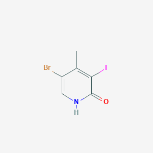 5-Bromo-3-iodo-4-methylpyridin-2-ol chemical structure (CAS 2031260-86-1)