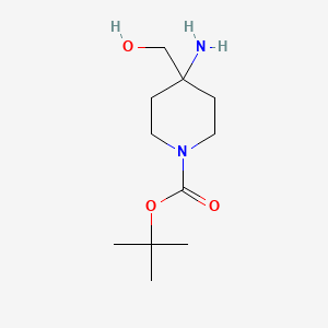 tert-Butyl 4-amino-4-(hydroxymethyl)piperidine-1-carboxylate chemical structure (CAS 203186-96-3)