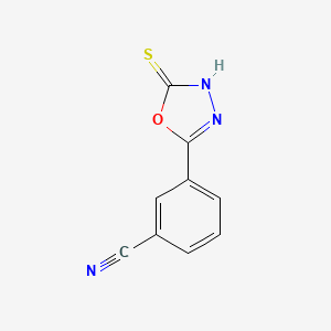 3-(5-Mercapto-1,3,4-oxadiazol-2-yl)benzonitrile chemical structure (CAS 203268-77-3)