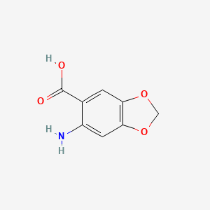 6-Aminobenzo[d][1,3]dioxole-5-carboxylic acid chemical structure (CAS 20332-16-5)
