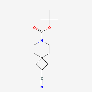 tert-Butyl 2-cyano-7-azaspiro[3.5]nonane-7-carboxylate chemical structure (CAS 203662-66-2)