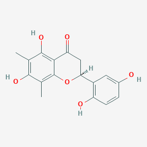 (S)-2-(2,5-Dihydroxyphenyl)-5,7-dihydroxy-6,8-dimethylchroman-4-one chemical structure (CAS 203734-35-4)