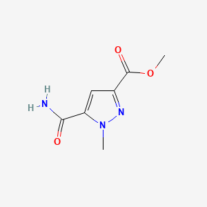Methyl 5-carbamoyl-1-methyl-1H-pyrazole-3-carboxylate chemical structure (CAS 203792-50-1)