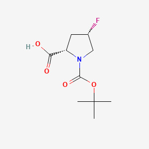 (2S,4S)-1-(tert-Butoxycarbonyl)-4-fluoropyrrolidine-2-carboxylic acid chemical structure (CAS 203866-13-1)