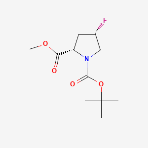 (2S,4S)-1-tert-Butyl 2-methyl 4-fluoropyrrolidine-1,2-dicarboxylate chemical structure (CAS 203866-16-4)