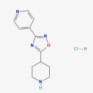 5-(Piperidin-4-yl)-3-(pyridin-4-yl)-1,2,4-oxadiazole hydrochloride chemical structure (CAS 2039433-41-3)
