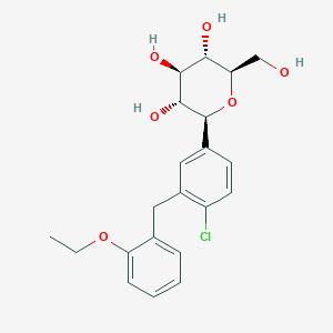 (2S,3R,4R,5S,6R)-2-(4-Chloro-3-(2-ethoxybenzyl)phenyl)-6-(hydroxymethyl)tetrahydro-2H-pyran-3,4,5-triol chemical structure (CAS 2040305-05-1)