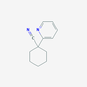1-(Pyridin-2-yl)cyclohexanecarbonitrile chemical structure (CAS 204067-32-3)