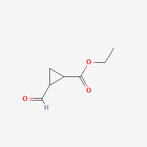 Ethyl 2-formylcyclopropanecarboxylate chemical structure (CAS 20417-61-2)