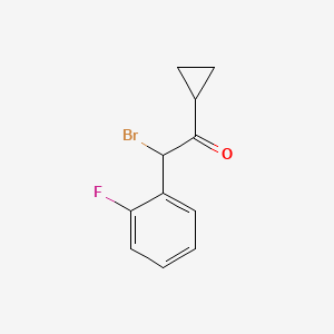 2-Bromo-2-(2-fluorophenyl)-1-cyclopropylethanone chemical structure (CAS 204205-33-4)