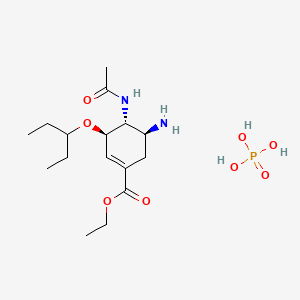(3R,4R,5S)-Ethyl 4-acetamido-5-amino-3-(pentan-3-yloxy)cyclohex-1-enecarboxylate phosphate chemical structure (CAS 204255-11-8)