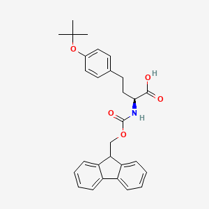(S)-2-((((9H-Fluoren-9-yl)methoxy)carbonyl)amino)-4-(4-(tert-butoxy)phenyl)butanoic acid chemical structure (CAS 204384-69-0)