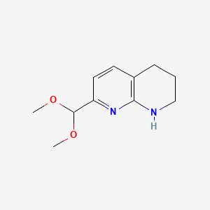 7-(Dimethoxymethyl)-1,2,3,4-tetrahydro-1,8-naphthyridine chemical structure (CAS 204452-91-5)