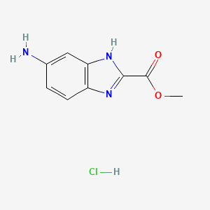 Methyl 5-amino-1H-benzo[d]imidazole-2-carboxylate hydrochloride chemical structure (CAS 2044704-79-0)