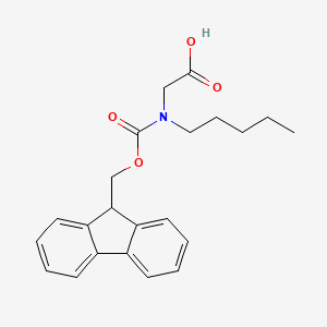 N-(((9H-Fluoren-9-yl)methoxy)carbonyl)-N-pentylglycine chemical structure (CAS 2044871-59-0)