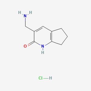 3-(Aminomethyl)-1H,2H,5H,6H,7H-cyclopenta[b]pyridin-2-one hydrochloride chemical structure (CAS 2044902-51-2)