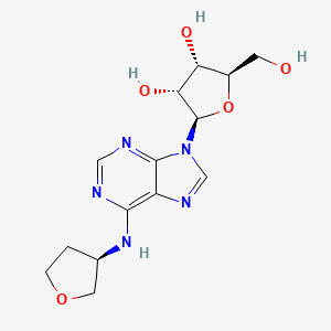 (2R,3S,4R,5R)-2-(Hydroxymethyl)-5-(6-(((R)-tetrahydrofuran-3-yl)amino)-9H-purin-9-yl)tetrahydrofuran-3,4-diol chemical structure (CAS 204512-90-3)