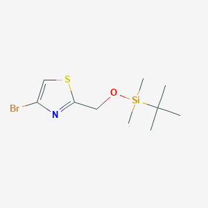 4-Bromo-2-(((tert-butyldimethylsilyl)oxy)methyl)thiazole chemical structure (CAS 204513-55-3)