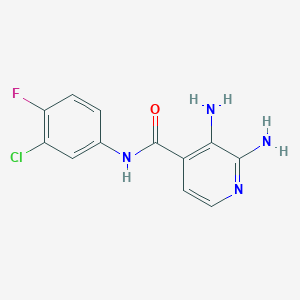 2,3-Diamino-N-(3-chloro-4-fluorophenyl)isonicotinamide chemical structure (CAS 2045184-98-1)