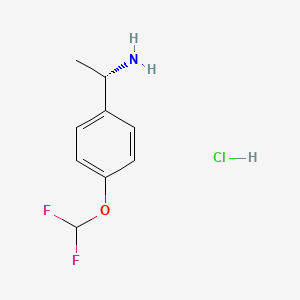 (S)-1-(4-(Difluoromethoxy)phenyl)ethan-1-amine hydrochloride chemical structure (CAS 2045362-22-7)