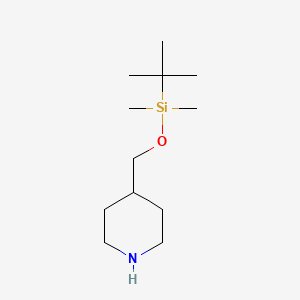 4-(((tert-Butyldimethylsilyl)oxy)methyl)piperidine chemical structure (CAS 204580-41-6)