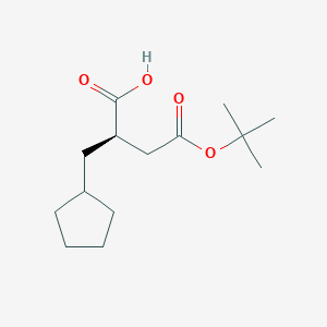(R)-4-(tert-Butoxy)-2-(cyclopentylmethyl)-4-oxobutanoic acid chemical structure (CAS 204637-77-4)