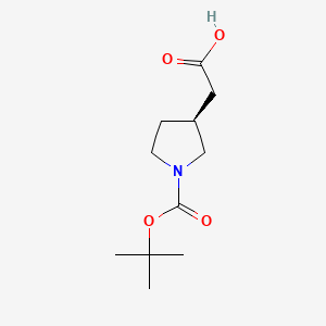 (S)-2-(1-(tert-Butoxycarbonyl)pyrrolidin-3-yl)acetic acid chemical structure (CAS 204688-61-9)