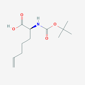 (S)-2-((tert-Butoxycarbonyl)amino)hept-6-enoic acid chemical structure (CAS 204711-97-7)