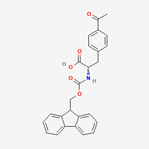(S)-2-((((9H-Fluoren-9-yl)methoxy)carbonyl)amino)-3-(4-acetylphenyl)propanoic acid chemical structure (CAS 204716-07-4)