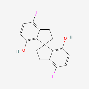 4,4'-Diiodo-2,2',3,3'-tetrahydro-1,1'-spirobi[indene]-7,7'-diol chemical structure (CAS 2050172-32-0)