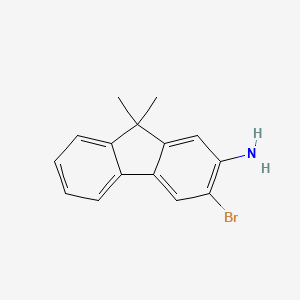3-Bromo-9,9-dimethyl-9H-fluoren-2-amine chemical structure (CAS 2050948-14-4)