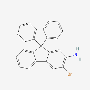 3-Bromo-9,9-diphenyl-9H-fluoren-2-amine chemical structure (CAS 2050948-19-9)