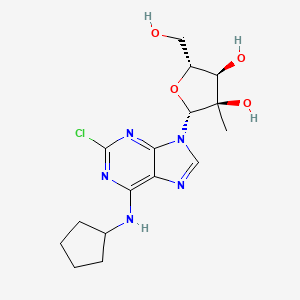 2-Chloro-N-cyclopentyl-2′-C-methyladenosine chemical structure (CAS 205171-12-6)