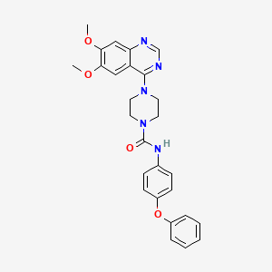 4-(6,7-Dimethoxyquinazolin-4-yl)-N-(4-phenoxyphenyl)piperazine-1-carboxamide chemical structure (CAS 205254-94-0)