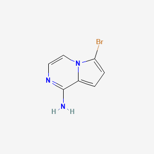 6-Bromopyrrolo[1,2-a]pyrazin-1-amine chemical structure (CAS 2052589-16-7)
