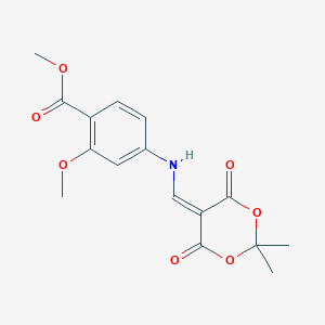 Methyl 4-(((2,2-dimethyl-4,6-dioxo-1,3-dioxan-5-ylidene)methyl)amino)-2-methoxybenzoate chemical structure (CAS 205448-64-2)
