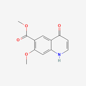 Methyl 7-methoxy-4-oxo-1,4-dihydroquinoline-6-carboxylate chemical structure (CAS 205448-65-3)