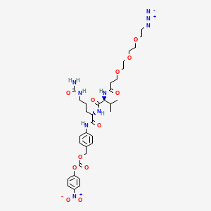 4-((14S,17S)-1-Azido-14-isopropyl-12,15-dioxo-17-(3-ureidopropyl)-3,6,9-trioxa-13,16-diazaoctadecan-18-amido)benzyl (4-nitrophenyl) carbonate chemical structure (CAS 2055047-18-0)