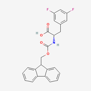 (S)-2-((((9H-Fluoren-9-yl)methoxy)carbonyl)amino)-3-(3,5-difluorophenyl)propanoic acid chemical structure (CAS 205526-24-5)