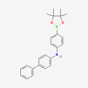 N-(4-(4,4,5,5-Tetramethyl-1,3,2-dioxaborolan-2-yl)phenyl)-[1,1'-biphenyl]-4-amine chemical structure (CAS 2055286-48-9)